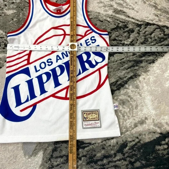 Mitchell & Ness Jersey Mens S White LA Clippers Basketball Team NBA Athleisure - Picture 8 of 10